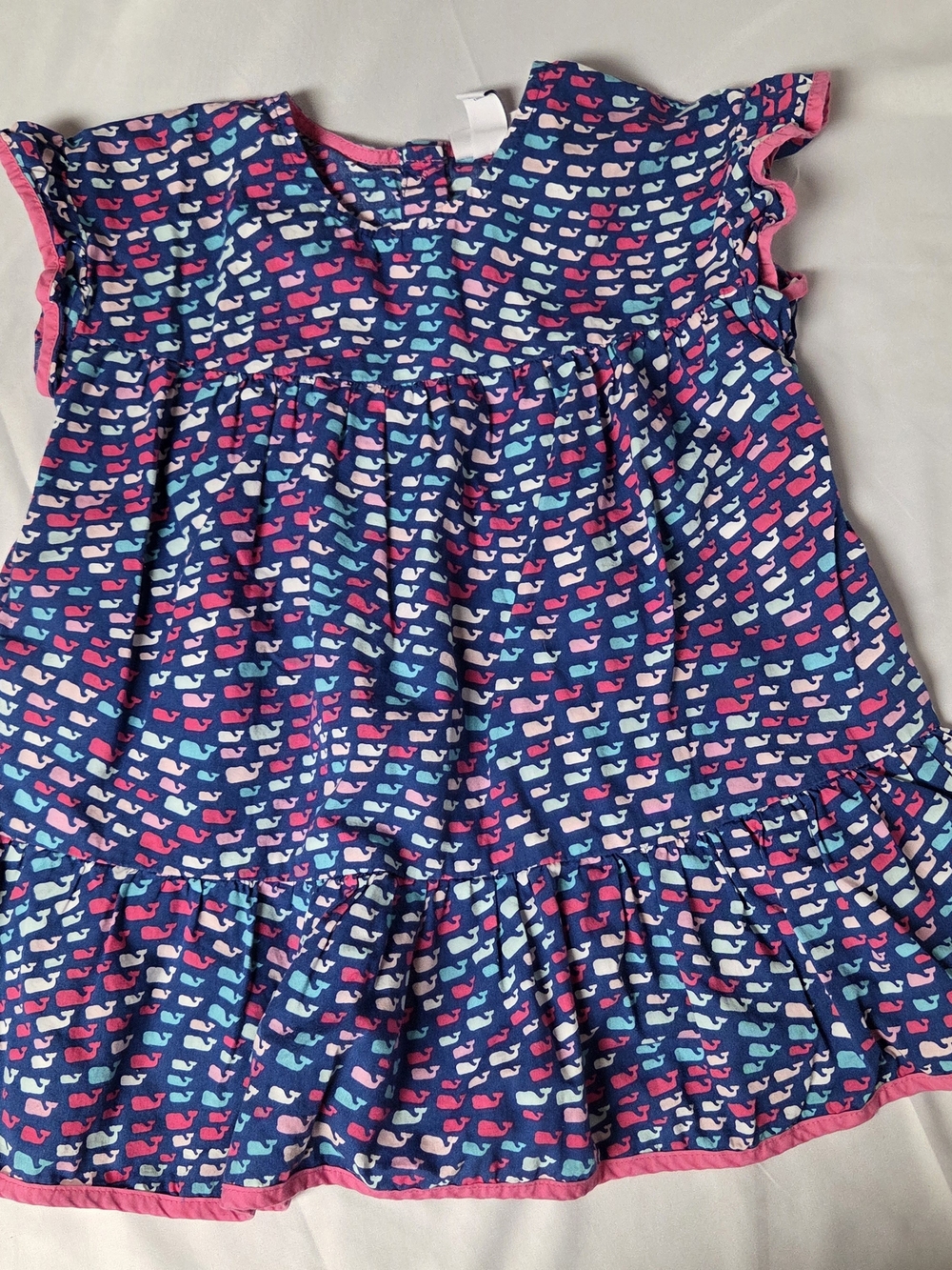 Vineyard Vines Target 2T Navy Whale Print Dress with Pink & Teal Accents